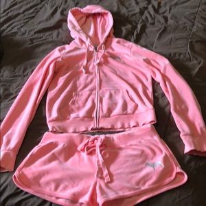 Velour Victoria’s Secret Shorts Outfit